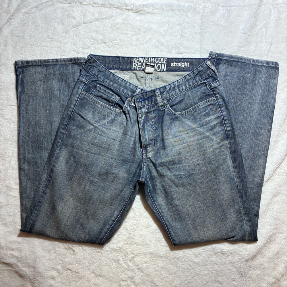 Kenneth Cole Men's Relaxed Gray Blue Jeans Size 30/30
